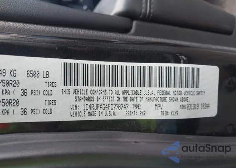 2015 Jeep Grand Cherokee Altitude from USA, damaged, VIN 1C4RJFAG4FC778747